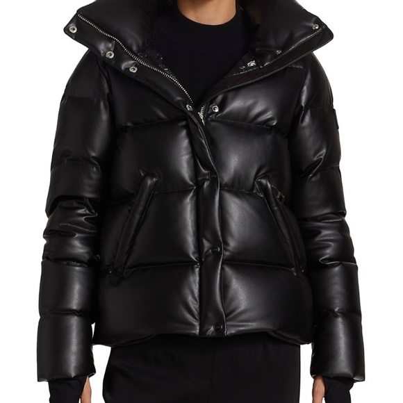 SAM. Jackets & Blazers - Sam Vegan Leather Puffer - worn once - no longer needed